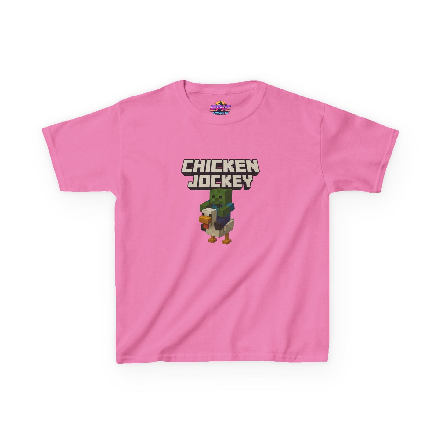 Kids Minecraft Chicken Jockey T-Shirt – Funny Gamer Tee, Animal Lover Gift, Cool Pixel Art Shirt