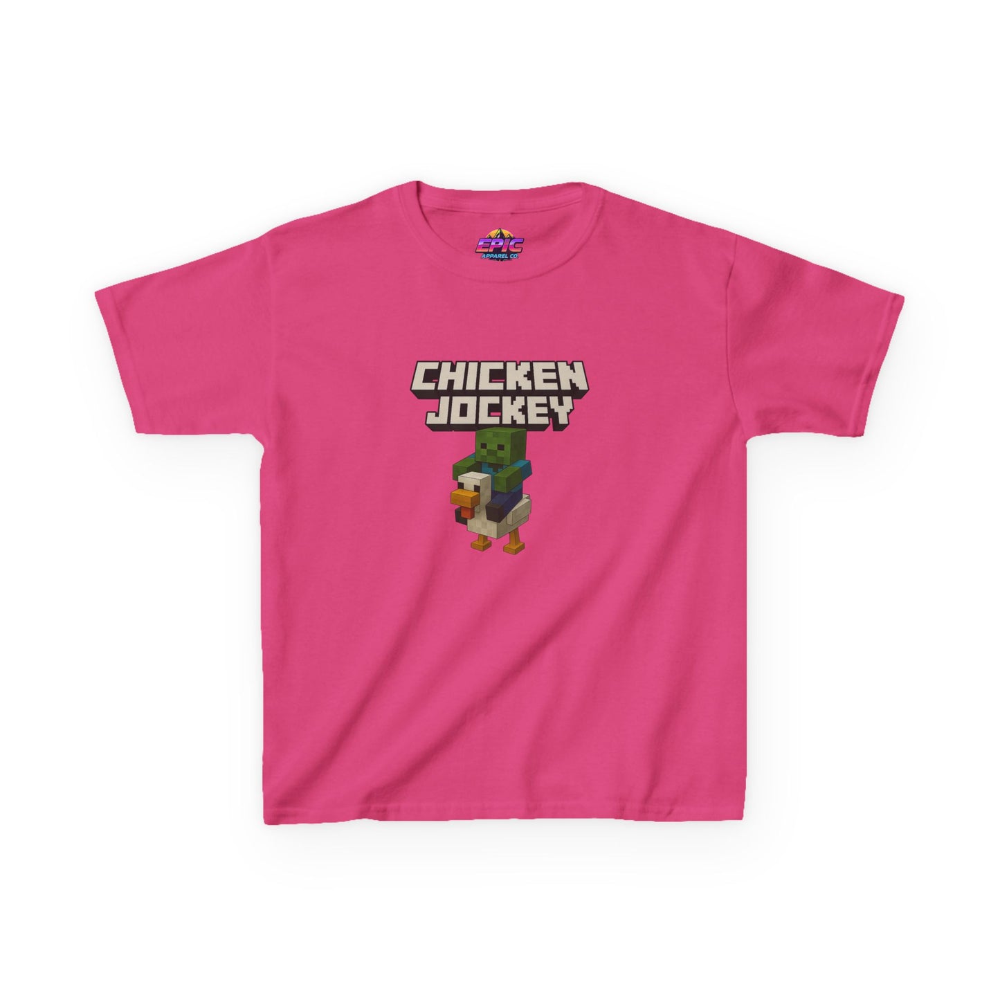 Kids Minecraft Chicken Jockey T-Shirt – Funny Gamer Tee, Animal Lover Gift, Cool Pixel Art Shirt