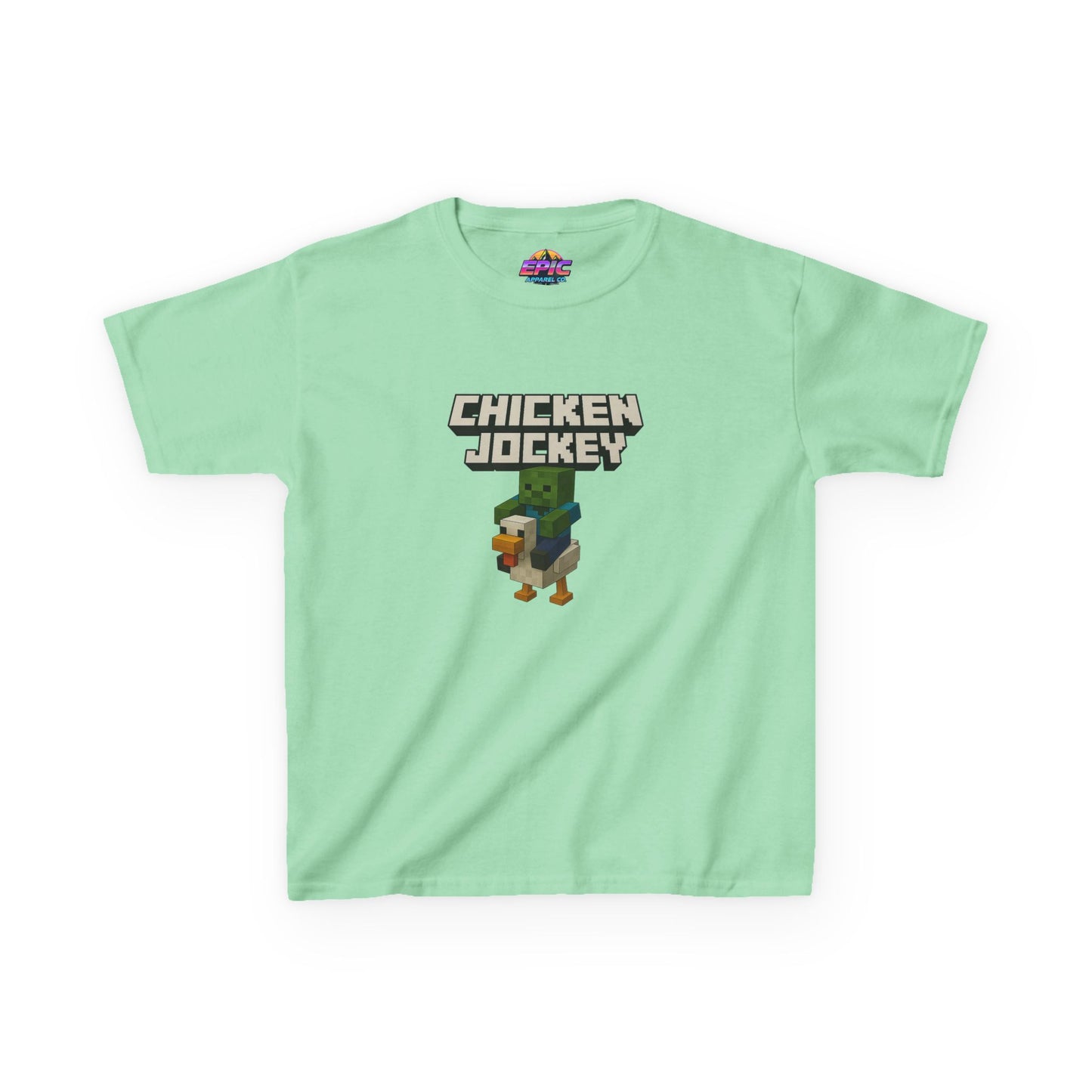 Kids Minecraft Chicken Jockey T-Shirt – Funny Gamer Tee, Animal Lover Gift, Cool Pixel Art Shirt
