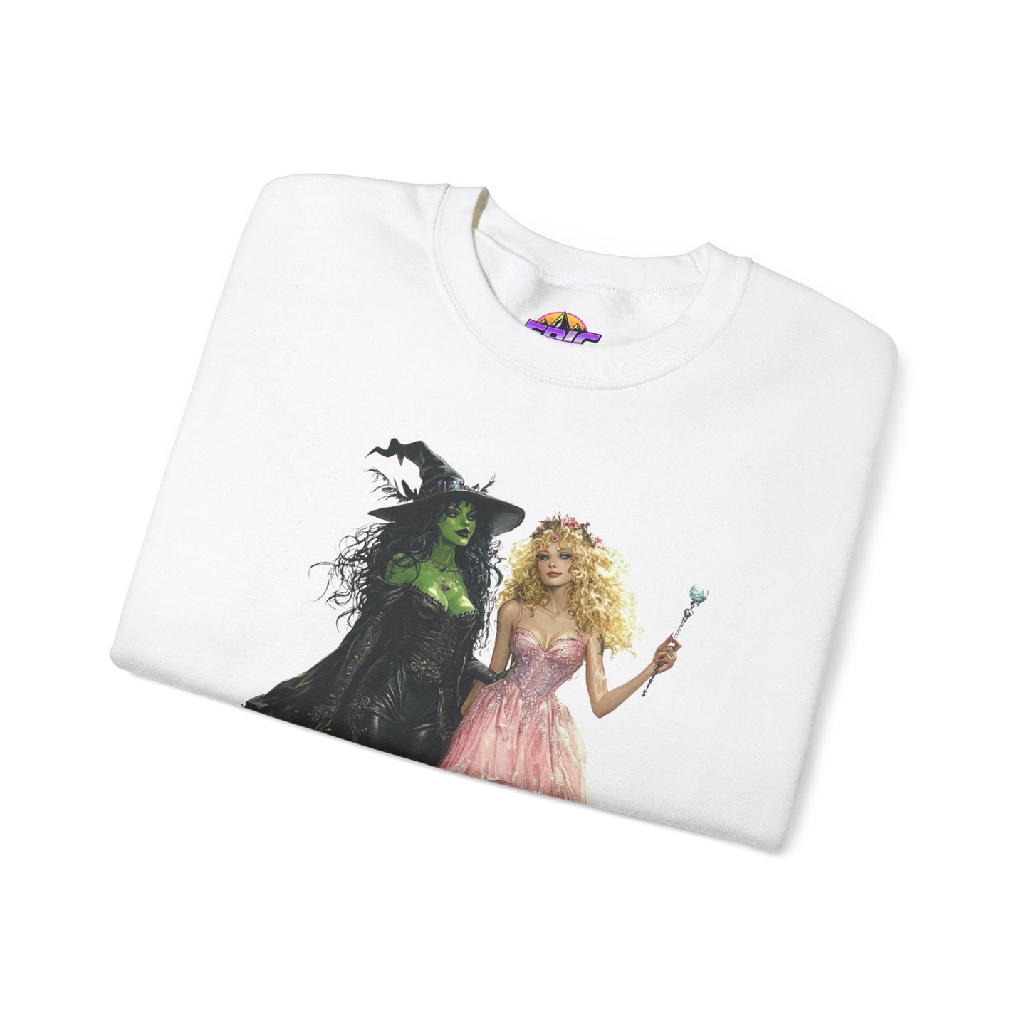 Enchanting Duo Sweatshirt – Elphaba and Glinda-Inspired Art Heavy Blend™ Crewneck Sweatshirt