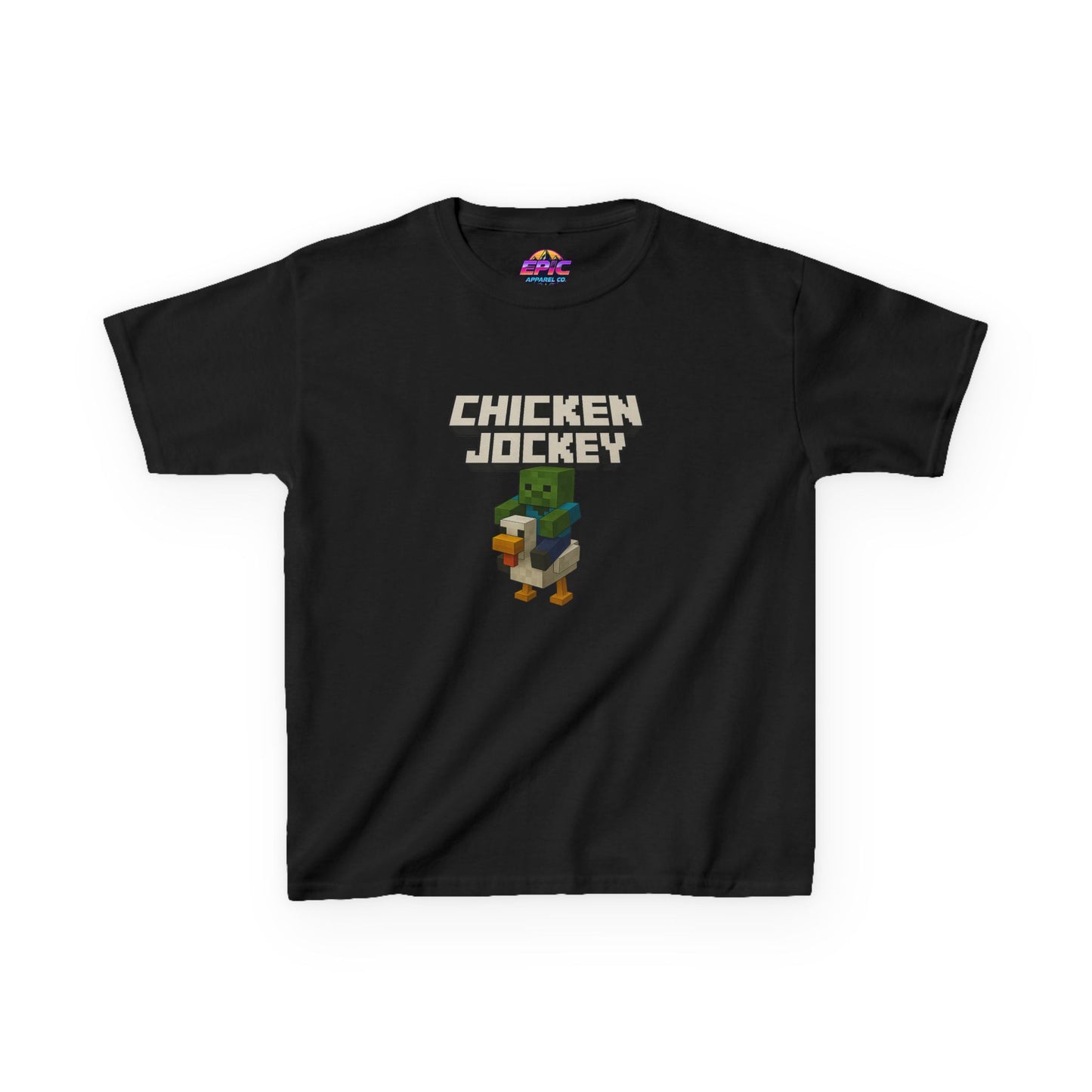 Kids Minecraft Chicken Jockey T-Shirt – Funny Gamer Tee, Animal Lover Gift, Cool Pixel Art Shirt