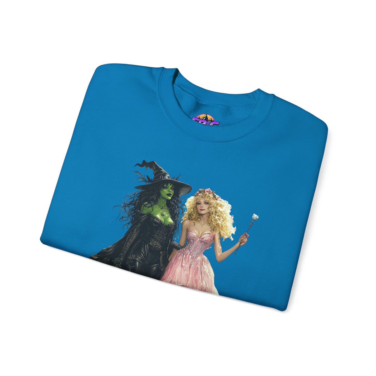 Enchanting Duo Sweatshirt – Elphaba and Glinda-Inspired Art Heavy Blend™ Crewneck Sweatshirt