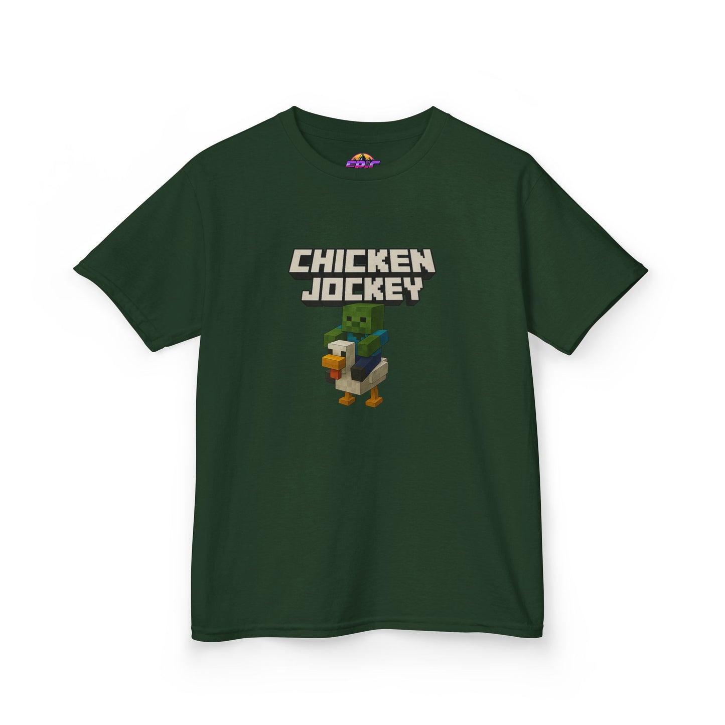 Kids Minecraft Chicken Jockey T-Shirt – Funny Gamer Tee, Animal Lover Gift, Cool Pixel Art Shirt