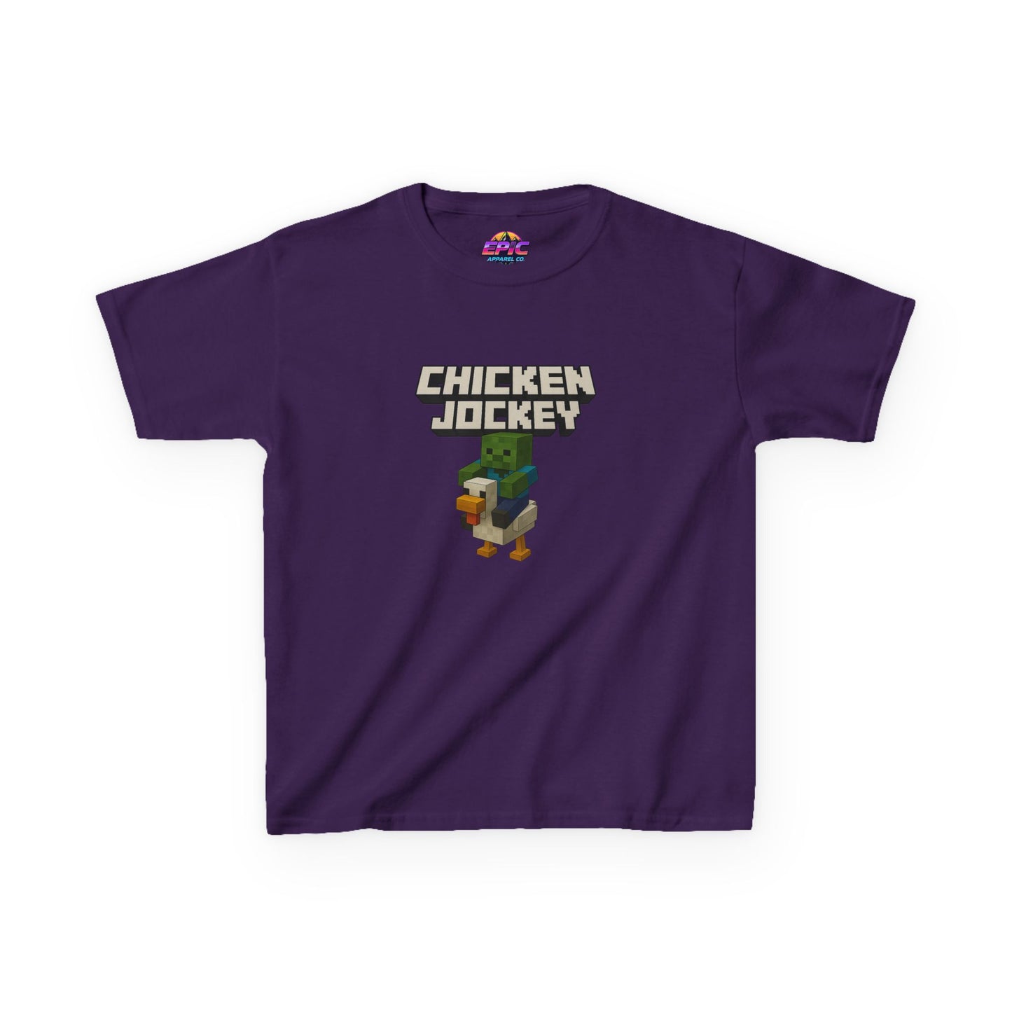 Kids Minecraft Chicken Jockey T-Shirt – Funny Gamer Tee, Animal Lover Gift, Cool Pixel Art Shirt