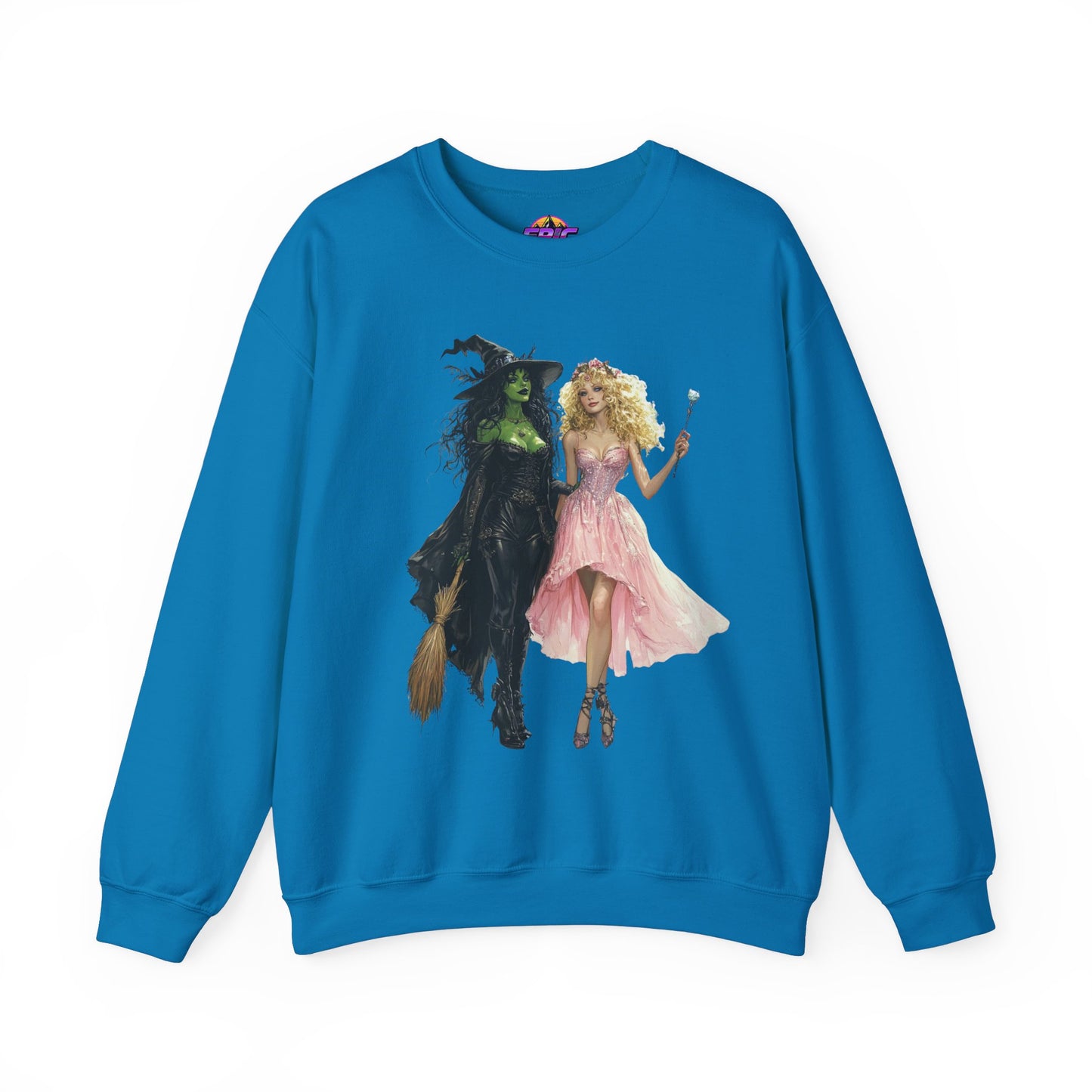 Enchanting Duo Sweatshirt – Elphaba and Glinda-Inspired Art Heavy Blend™ Crewneck Sweatshirt