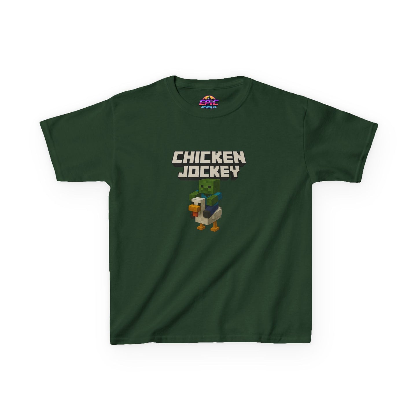 Kids Minecraft Chicken Jockey T-Shirt – Funny Gamer Tee, Animal Lover Gift, Cool Pixel Art Shirt