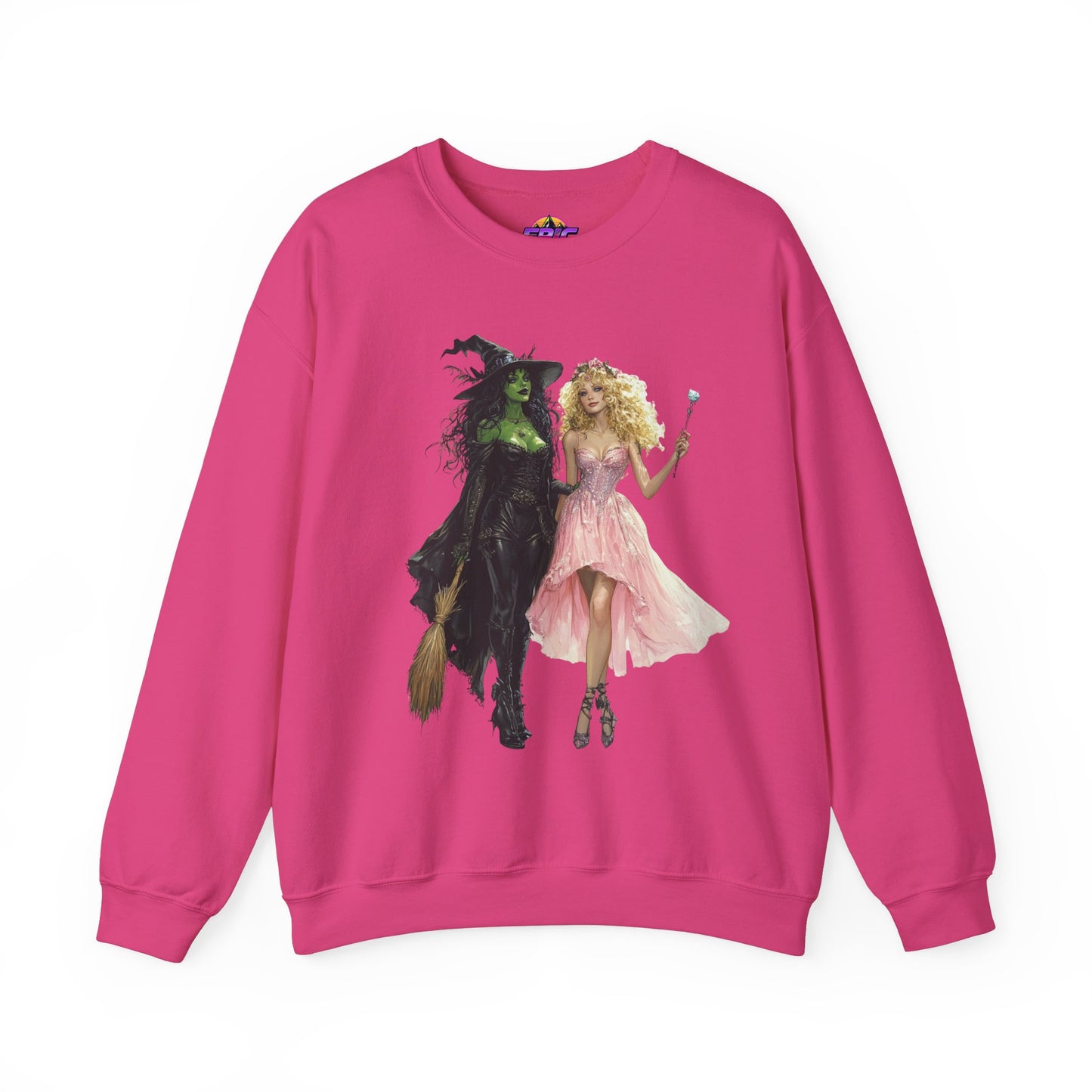 Enchanting Duo Sweatshirt – Elphaba and Glinda-Inspired Art Heavy Blend™ Crewneck Sweatshirt