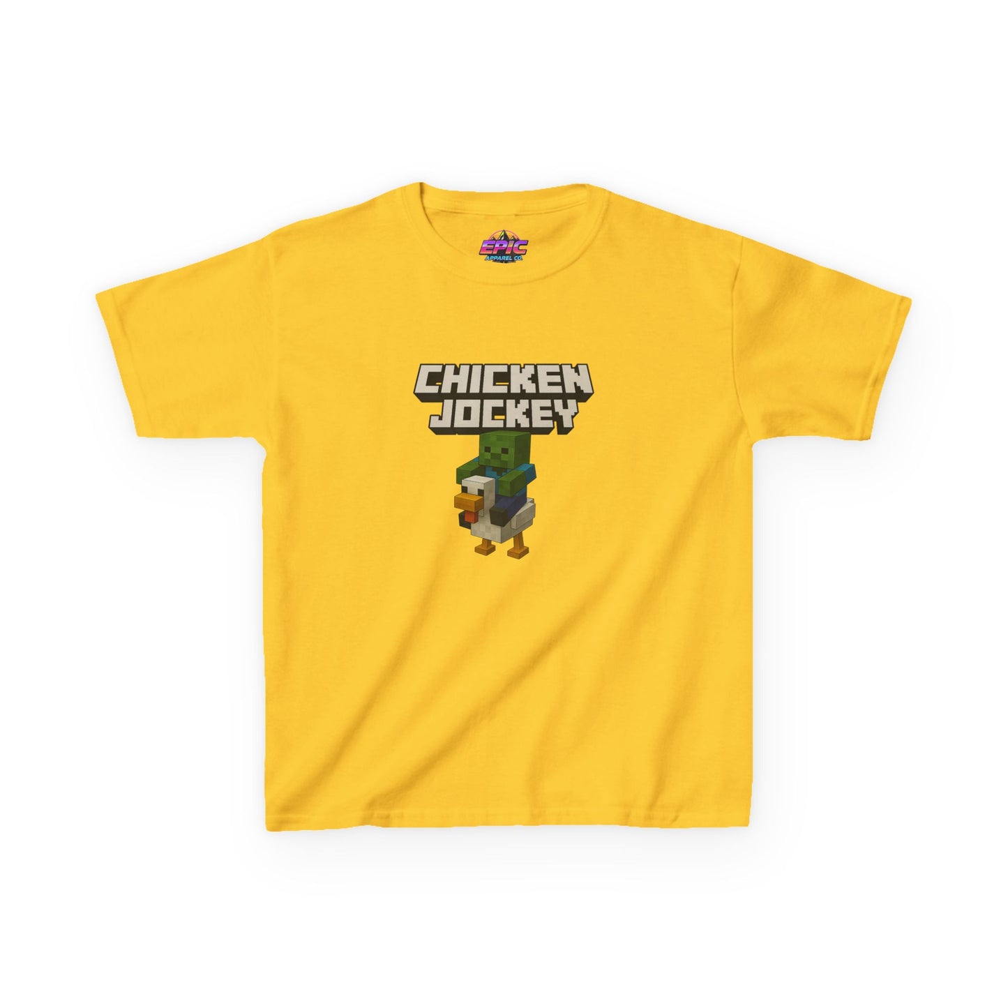 Kids Minecraft Chicken Jockey T-Shirt – Funny Gamer Tee, Animal Lover Gift, Cool Pixel Art Shirt