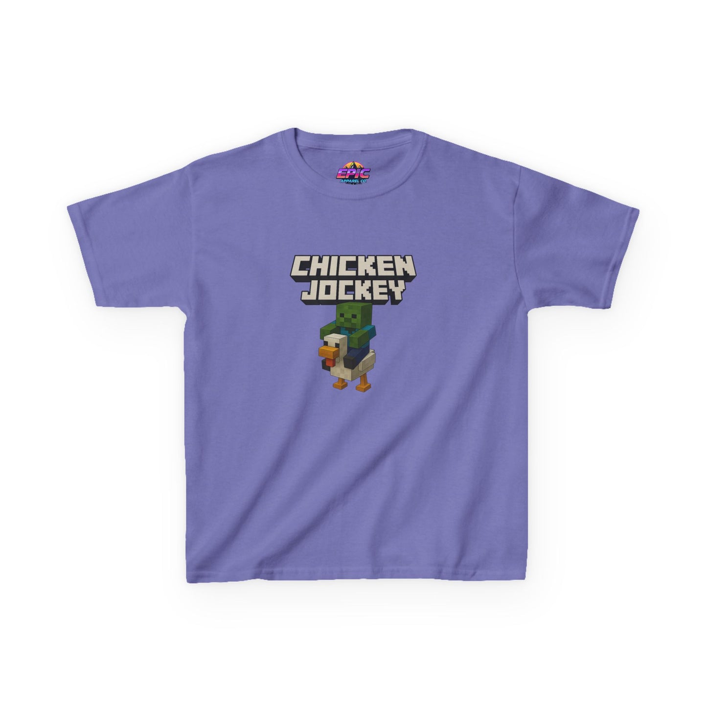 Kids Minecraft Chicken Jockey T-Shirt – Funny Gamer Tee, Animal Lover Gift, Cool Pixel Art Shirt