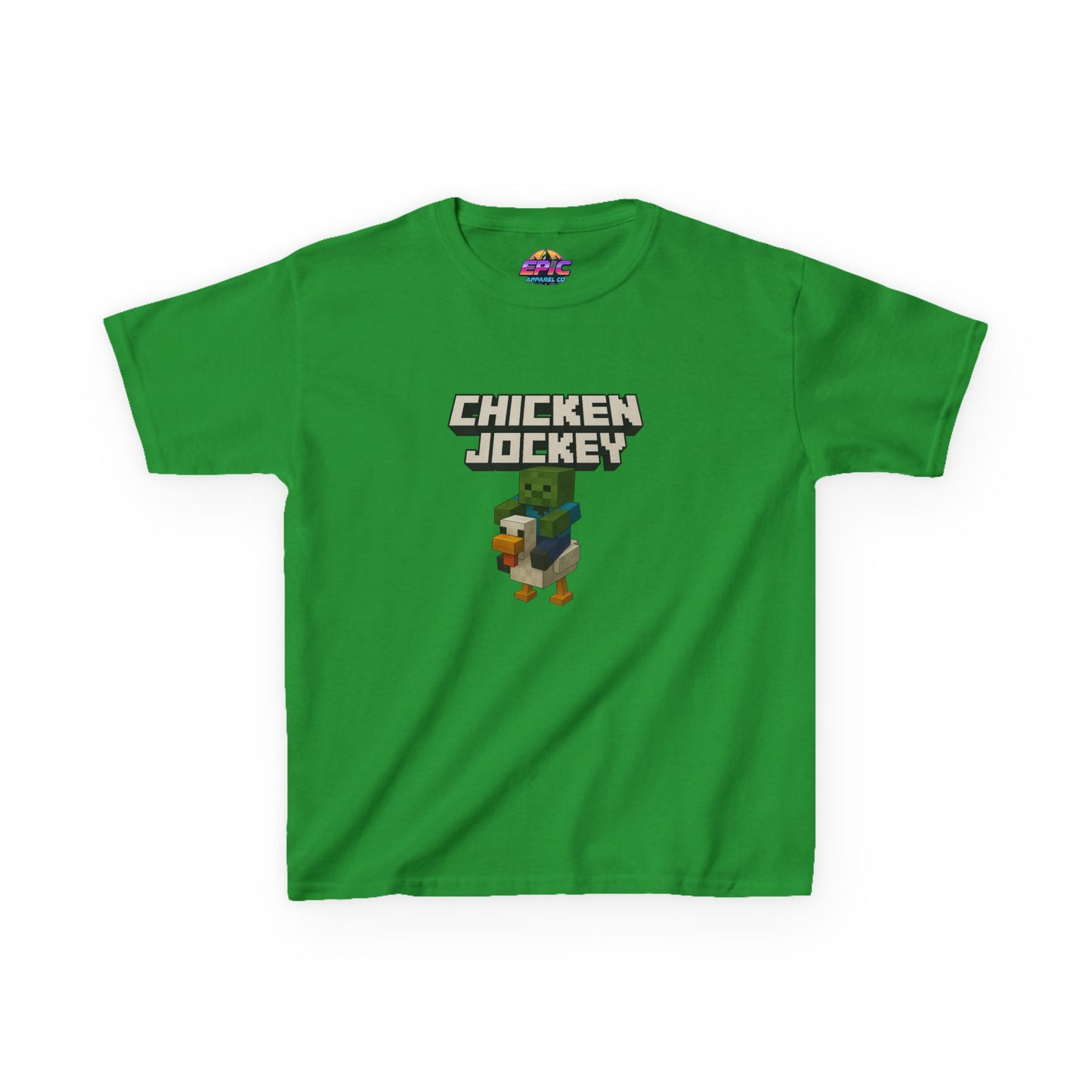 Kids Minecraft Chicken Jockey T-Shirt – Funny Gamer Tee, Animal Lover Gift, Cool Pixel Art Shirt