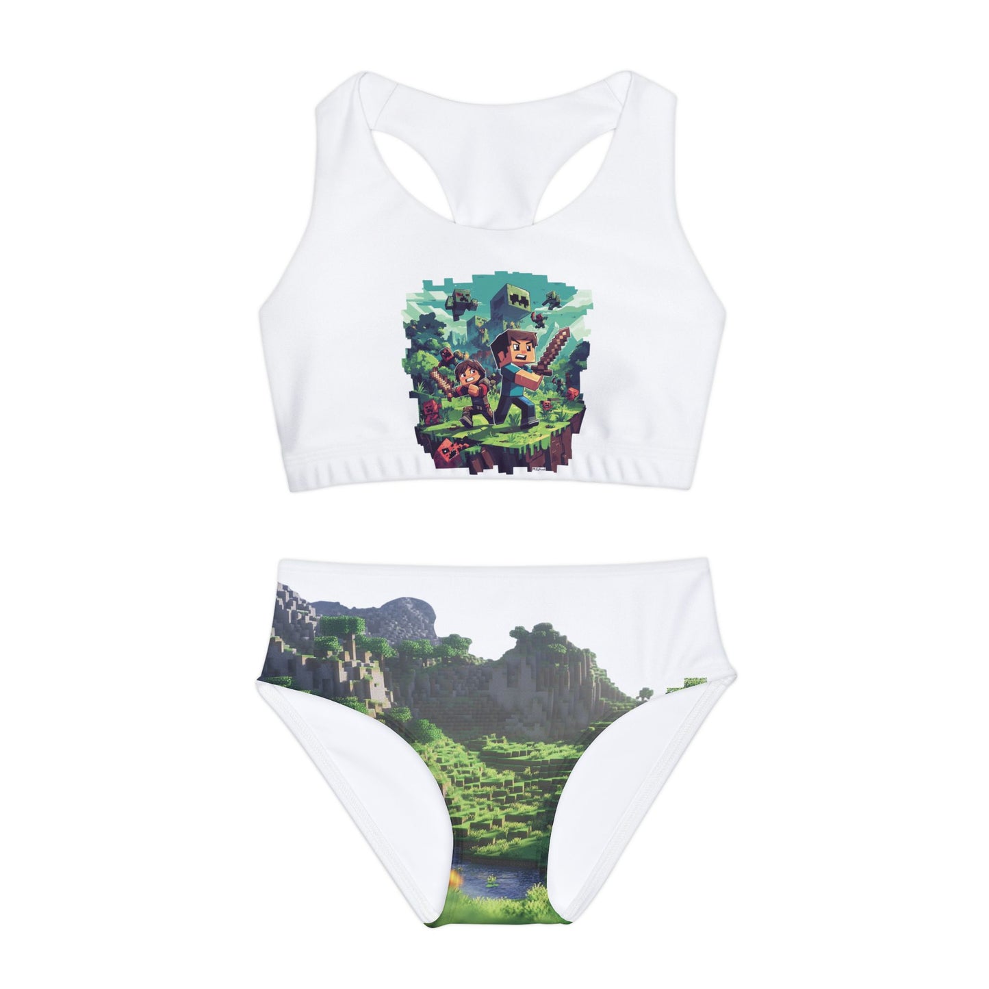 Girls Two Piece Swimsuit - Minecraft Dreams: Designed by Delilah