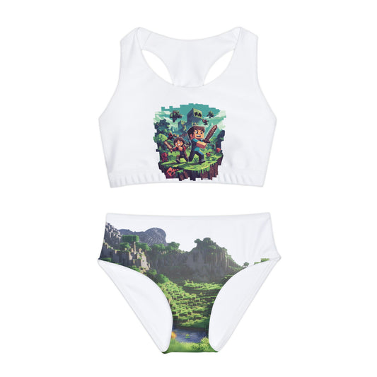 Girls Two Piece Swimsuit - Minecraft Dreams: Designed by Delilah