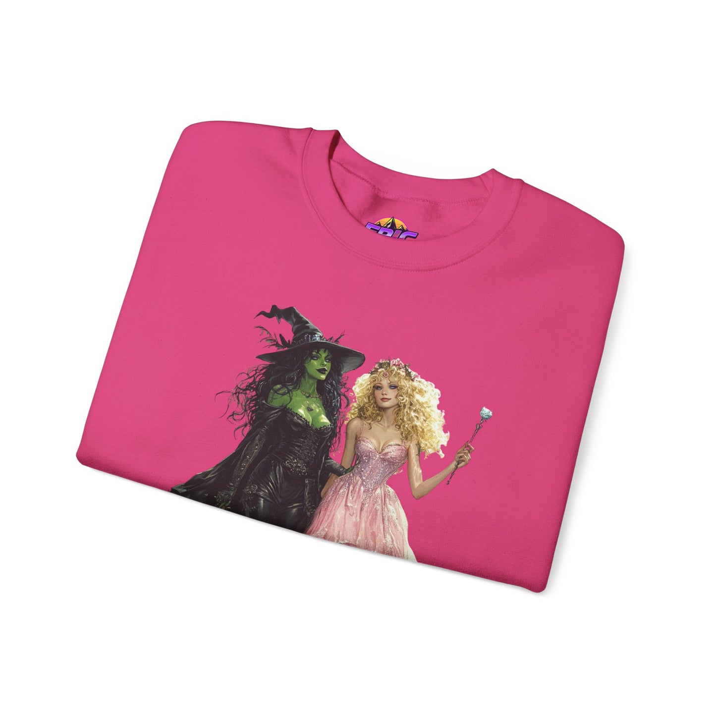 Enchanting Duo Sweatshirt – Elphaba and Glinda-Inspired Art Heavy Blend™ Crewneck Sweatshirt